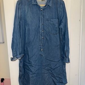 Topshop Moto Denim Button-Up Dress